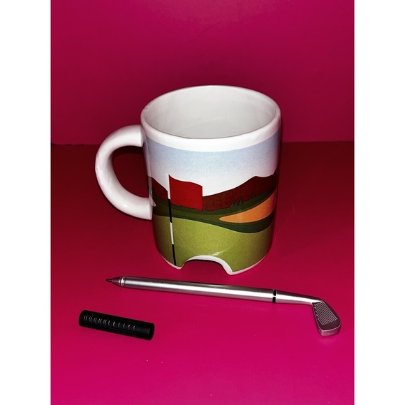 Kikkerland Putter Golfing Ceramic Coffee Cup & Club Pen 🖊️ - Picture 4 of 7
